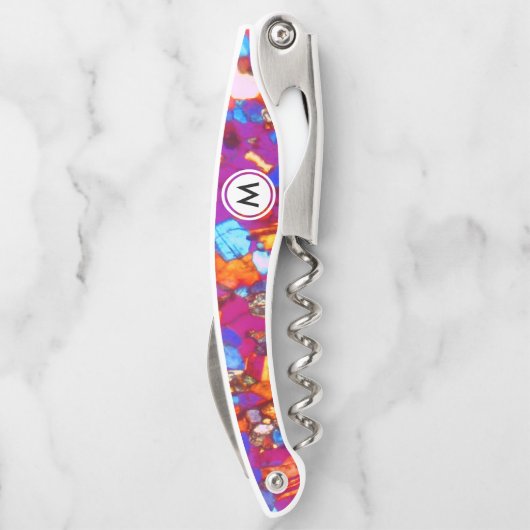 モノグラカラフルム付き岩石の薄片 ソムリエナイフ (裏面)