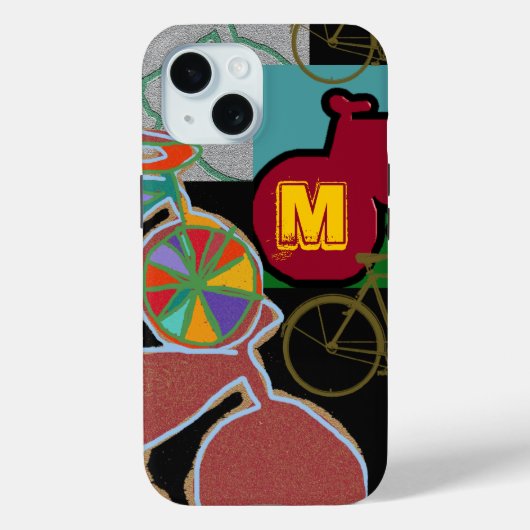 モノグラカラフルム付き自転車 Case-Mate iPhoneケース (裏面)