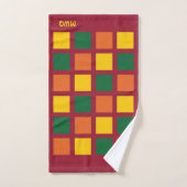 モノグラカラフルム幾何学二乗 バスタオルセット (ハンドタオル)