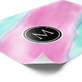 モノグラカラフルム水色 フォトプリント            (角)