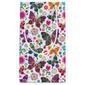 モノグラカラフルム蝶と花のパターン スモールペーパーバッグ (正面)
