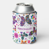 モノグラカラフルム蝶と花のパターン 缶クーラー (缶裏面)