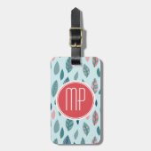 モノグラガーリームお洒落葉のパターン ラゲッジタグ (正面縦)