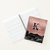 モノグラガーリームバラ金ゴールドレオパード&ブラックマーブル ノートブック (内部)