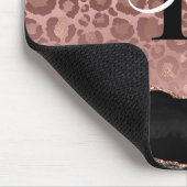 モノグラガーリームバラ金ゴールドレオパード&ブラックマーブル マウスパッド (コーナー)