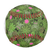 モノグラガーリームパンクスカルオンフラワー迷彩柄 野球ボール (正面)