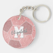モノグラガーリーム付きピンクサッカーバッグラベル キーホルダー (裏面)