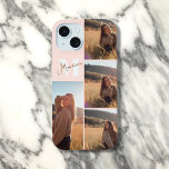 モノグラガーリーム写エレガント真赤面ピンク iPhone 15ケース<br><div class="desc">このiPhoneユニークケースタイリッシュスを使っパーソナライズされたて見る。4枚の写真をお気に入りの追加しカスタマイズて、モノグラムと一緒に本当に個人的なtouchのために。思い出やスタイルの展示に最適！</div>