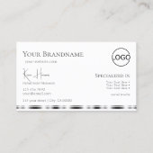 モノグラクラシックムとロゴ付き無地ホワイトシルバー 名刺 (裏面)