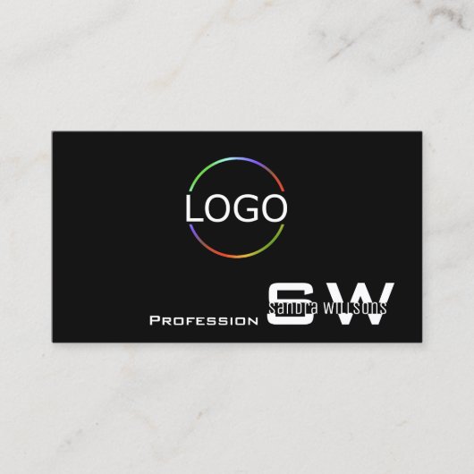 モノグラクラシックムとロモダンゴを使用した白黒 名刺 (正面)