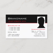 モノグラクラシックムと写真との白黒モダン 名刺 (裏面)