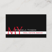 モノグラクラシックムと写真との白黒モダン 名刺 (正面)