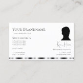 モノグラクラシックムと写真を持つ無地の白い銀 名刺 (裏面)