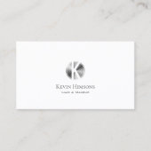 モノグラクラシックムと写真を持つ無地の白い銀 名刺 (正面)