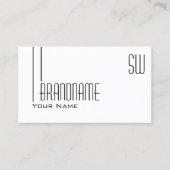 モノグラクラシックムと写真を持つ白いモダン 名刺 (正面)