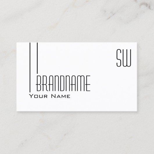 モノグラクラシックムと写真を持つ白いモダン 名刺 (正面)