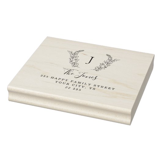 モノグラクラシックムエレガントカスタムファミリー名ゴム ラバースタンプ (スタンプ)