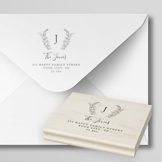 モノグラクラシックムエレガントカスタムファミリー名ゴム ラバースタンプ