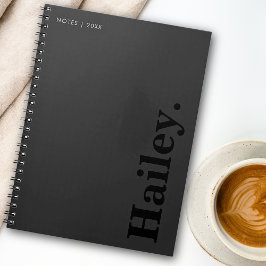 モノグラクラシックムエレガントミニマルの黒名 ノートブック