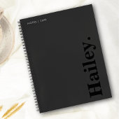モノグラクラシックムエレガントミニマルの黒名 ノートブック
