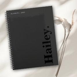 モノグラクラシックムエレガントミニマルの黒名 プランナー手帳