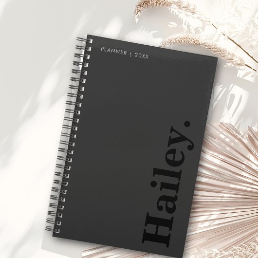 モノグラクラシックムエレガントミニマルの黒名 プランナー手帳