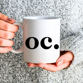 モノグラクラシックムエレガントミニマルはっきりした白黒 コーヒーマグカップ