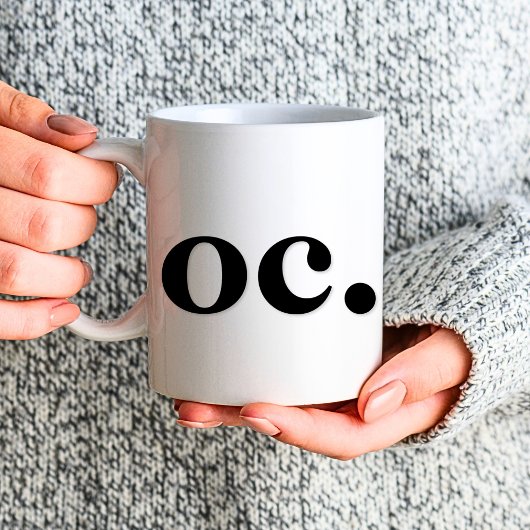 モノグラクラシックムエレガントミニマルはっきりした白黒 コーヒーマグカップ