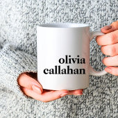 モノグラクラシックムエレガントミニマルはっきりした白黒 コーヒーマグカップ