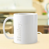 モノグラクラシックムエレガントミニマルアイボリー白名 コーヒーマグカップ