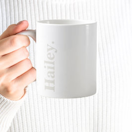 モノグラクラシックムエレガントミニマルアイボリー白名 コーヒーマグカップ