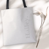 モノグラクラシックムエレガントミニマルアイボリー白名 トートバッグ