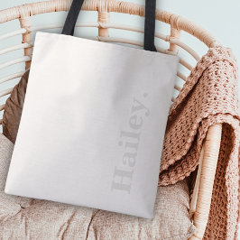 モノグラクラシックムエレガントミニマルアイボリー白名 トートバッグ