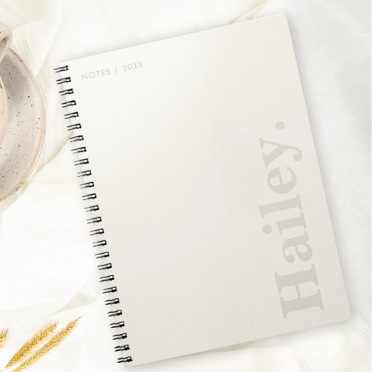 モノグラクラシックムエレガントミニマルアイボリー白名 ノートブック