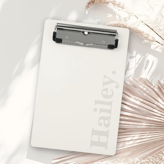 モノグラクラシックムエレガントミニマルアイボリー白名 ミニクリップボード