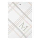 モノグラクラシックムエレガントミニマルイニシャルプレイド ミニクリップボード (裏面)