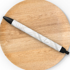 モノグラクラシックムエレガントミニマルイニシャルプレイド 黒ボールペン