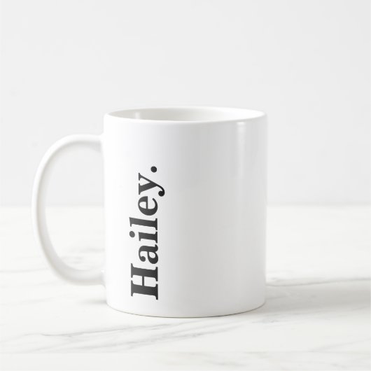 モノグラクラシックムエレガントミニマル白黒名 コーヒーマグカップ (左)
