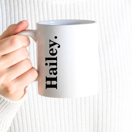 モノグラクラシックムエレガントミニマル白黒名 コーヒーマグカップ
