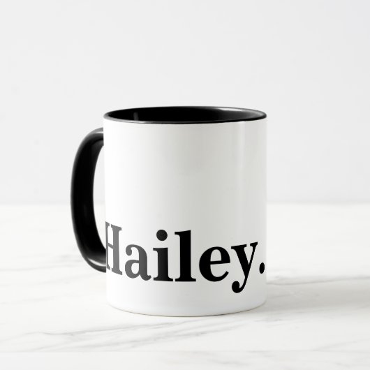 モノグラクラシックムエレガントミニマル白黒名 マグカップ (正面左)