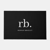 モノグラクラシックムエレガントミニマル白黒 ドアマット (正面)