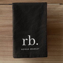 モノグラクラシックムエレガントミニマル白黒 ハンドタオル