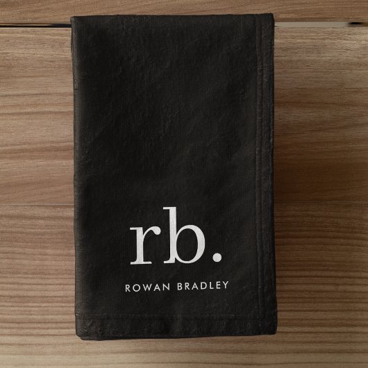 モノグラクラシックムエレガントミニマル白黒 ハンドタオル