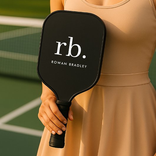 モノグラクラシックムエレガントミニマル白黒 ピックルボールラケット