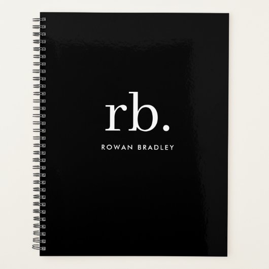 モノグラクラシックムエレガントミニマル白黒 プランナー手帳 (正面)