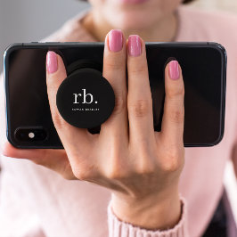 モノグラクラシックムエレガントミニマル白黒 ポップソケット