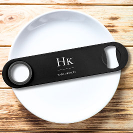 モノグラクラシックムシンプルモダン黒モノグラムの スピード栓抜き