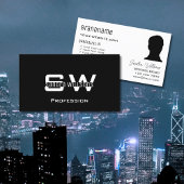 モノグラクラシックムモダンと写真の白黒 名刺