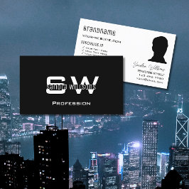 モノグラクラシックムモダンと写真の白黒 名刺