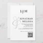 モノグラクラシックム写真ス結婚クリプトのQRコード 招待状 (裏面)